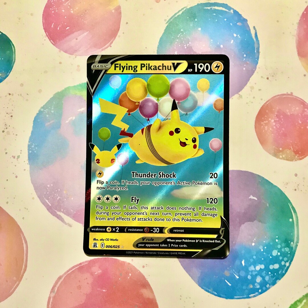 flying pikachu v pokemon card value Flying Pikachu V Ultra Rare Pokemon Card 25th Anniversary Set Celebrations  | Real Authentic