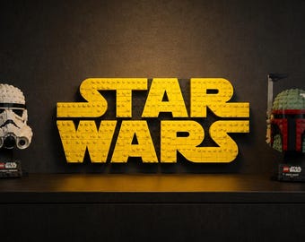 Invisible wall mount for LEGO Star Wars logo set 75407 – floating display, minimalist design, space-saving