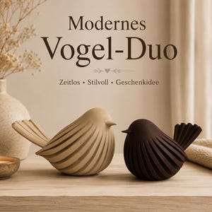 Minimalist Bird Duo | Modern Bird Figurines | Scandinavian Decor | Timeless Home Decor | Gift Idea image 1