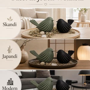 Minimalist Bird Duo | Modern Bird Figurines | Scandinavian Decor | Timeless Home Decor | Gift Idea image 2