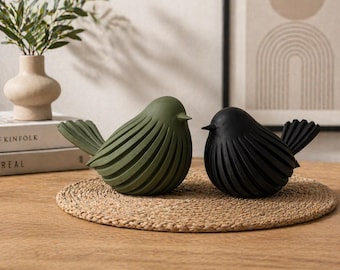 Set di 2 sculture minimaliste a forma di uccello – Design scandinavo | Statuetta moderna | Stile giapponese | Arredamento nordico per la casa | Idea regalo