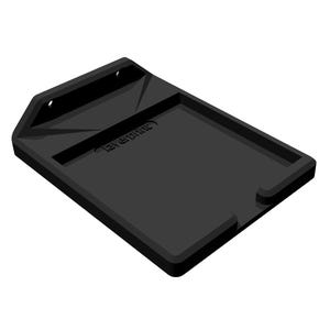 Puede incluir: Soporte de pared de pl&aacute;stico negro con la palabra "Layerphonic" impresa en &eacute;l. El soporte tiene dos agujeros para tornillos.