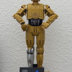 LEGO Star Wars Wall Mount for C-3PO, R2-D2 & Chewbacca | Invisible Display Bracket | Wall Mount | 3D Printed Collector's Display image 3