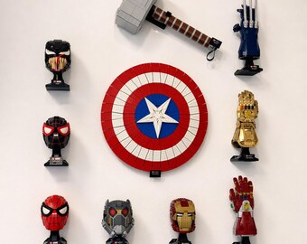 LEGO Marvel Helmet Wall Mount | Invisible Display Bracket | Stable Wall Mount for Iron Man, Spider-Man & Black Panther