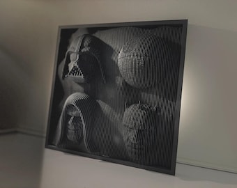 3D Wall Mural Star Wars / Marvel – Relief Layered Sculpture | Fan Art Wall Decor | Nerd Room Decor | Gift for Fans | 3D Printed Art