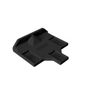 May include: A black plastic device with a unique shape, featuring a central raised section and multiple rectangular cutouts. The text "laverprime" is visible on the surface. The design suggests a functional, possibly industrial, product.
