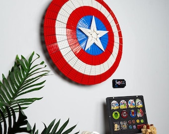 LEGO Captain America Shield Wall Mount (76262) | Floating Display | Marvel Wall Mount | Minimalist Mount