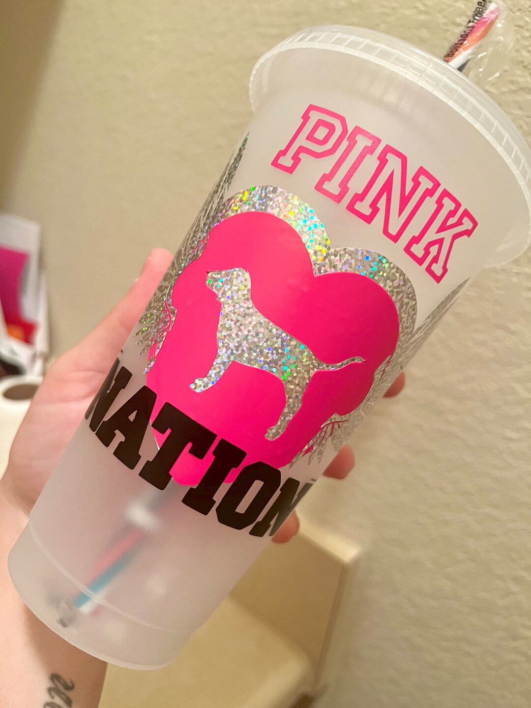 Pink Victoria Secrets Venti 24oz Starbucks Cold Cup Etsy