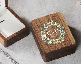 Personalized Jewelry Box, Wedding Necklace Box, Wood Necklace Box, Custom Necklace Box with Mirror, Wedding Gift for Her, Anniversary Gift