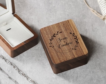 Personalized Jewelry Box, Wedding Necklace Box, Wood Necklace Box, Custom Necklace Box with Mirror, Wedding Gift for Her, Anniversary Gift