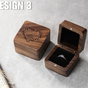 Gepersonaliseerde houten ringdoos, enkele ringdrager, ringdoos, voorstelringdoos, ringdoos met magneet, huwelijkscadeau, jubileumcadeau