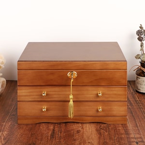 Scatola retrò, grande portagioie con specchio, regalo per le donne, portagioie personalizzato, portagioie in pelle scamosciata, regalo di nozze, idea regalo migliore amica per la mamma