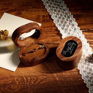 Verlovingsring vak, rustieke ring vak, gepersonaliseerde trouwring vak, retro houten ring vak, voorstel ring aan toonder ring vak, cadeau voor haar