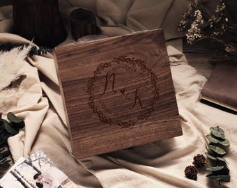 Gepersonaliseerde houten fotodoos & USB, bruiloftsgeheugendoos, bruiloftsherinneringsdoos, jubileumcadeau, cadeau voor koppel, Valentijnsdagcadeau.