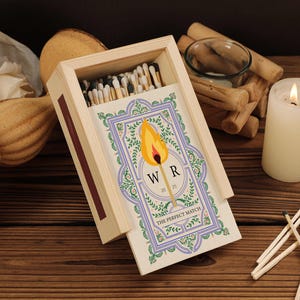 Personalized New Couple Gifts Wooden Matchbox,Custom Couples Matchbox,The Perfect Match Gift,Wedding Gifts for Couple,Wood Match Box Only