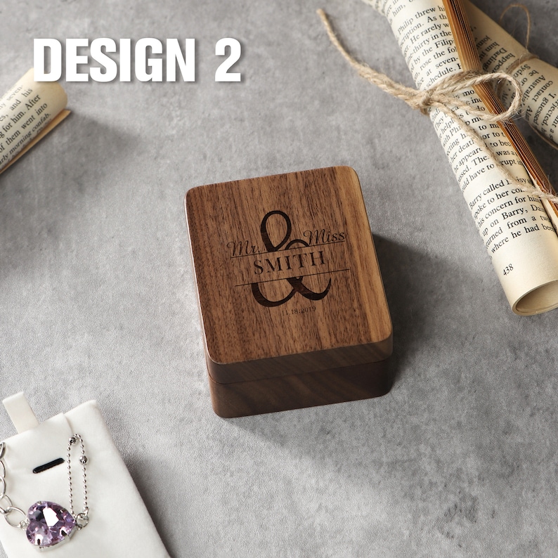 Personalized Jewelry Box Wedding Necklace Box Wood Necklace Etsy