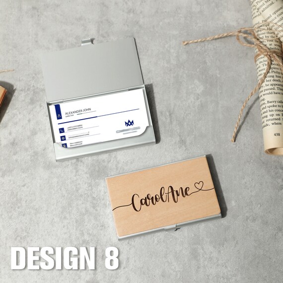 Personalized Wood Card Case Business Card Case Engrave Card Etsy