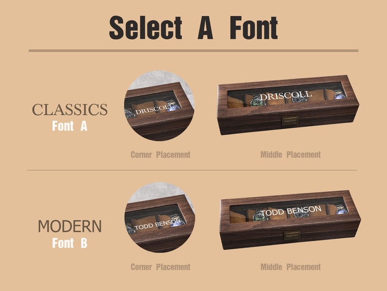 Étui de rangement de montre personnalisé à grain de bois, étui de rangement de montre personnalisé à 6 12 emplacements, étui de rangement de montre personnalisé, cadeau de Noël, cadeau du meilleur homme image 7