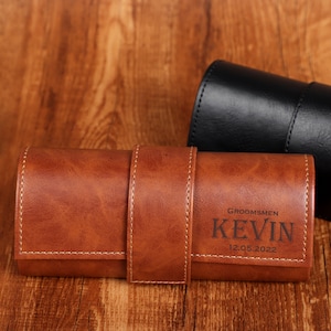 Gepersonaliseerde lederen brillenkoker, zonnebrillenkoker, brillenkoker, aangepaste brilhouder met monogram, lederen accessoires cadeau voor hem haar