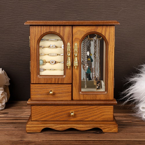 Retro Box, Wardrobe Jewelry Box, Gift for Women Her, Custom