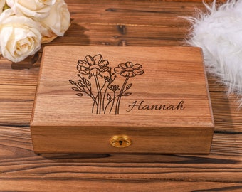 Retro Box, Large Jewelry Box, Gift For Women Her, Custom Jewelry Box, Suede Jewelry Box, Wedding Gift, Best Friend Idea, Gift for Mom