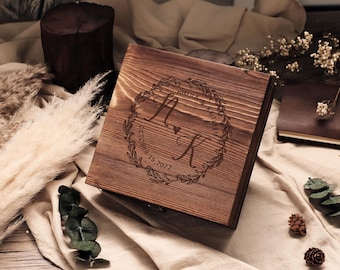 Gepersonaliseerde gegraveerde houten Keepsake Box, 4&quot;x6&quot; Photo bBox & USB, Rustieke Memento Box, Verjaardag Huwelijkscadeau, Valentijnsdag cadeau