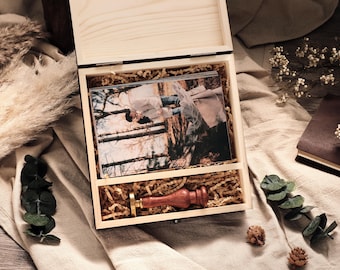Gepersonaliseerde gegraveerde houten Keepsake Box, 4&quot;x6&quot; Photo bBox & USB, Rustieke Memento Box, Verjaardag Huwelijkscadeau, Valentijnsdag cadeau