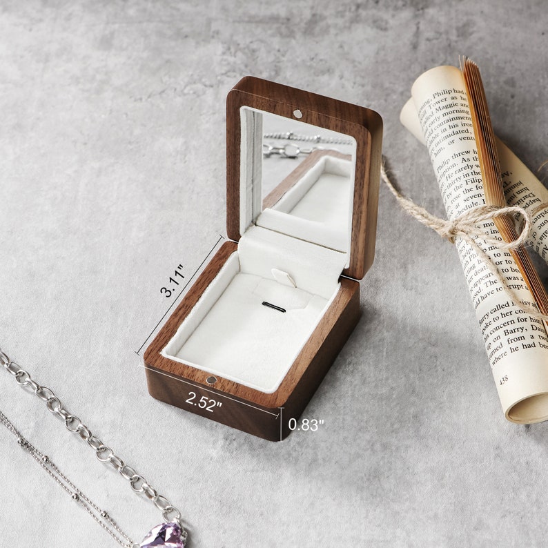 Personalized Jewelry Box Wedding Necklace Box Wood Necklace Etsy