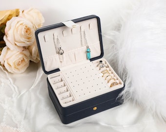 Personalized Portable Jewelry Box, Travel Jewelry Storage Case, Bridesmaid Jewelry Box, Chirstmas Gift for Her, Best Friend's Gift