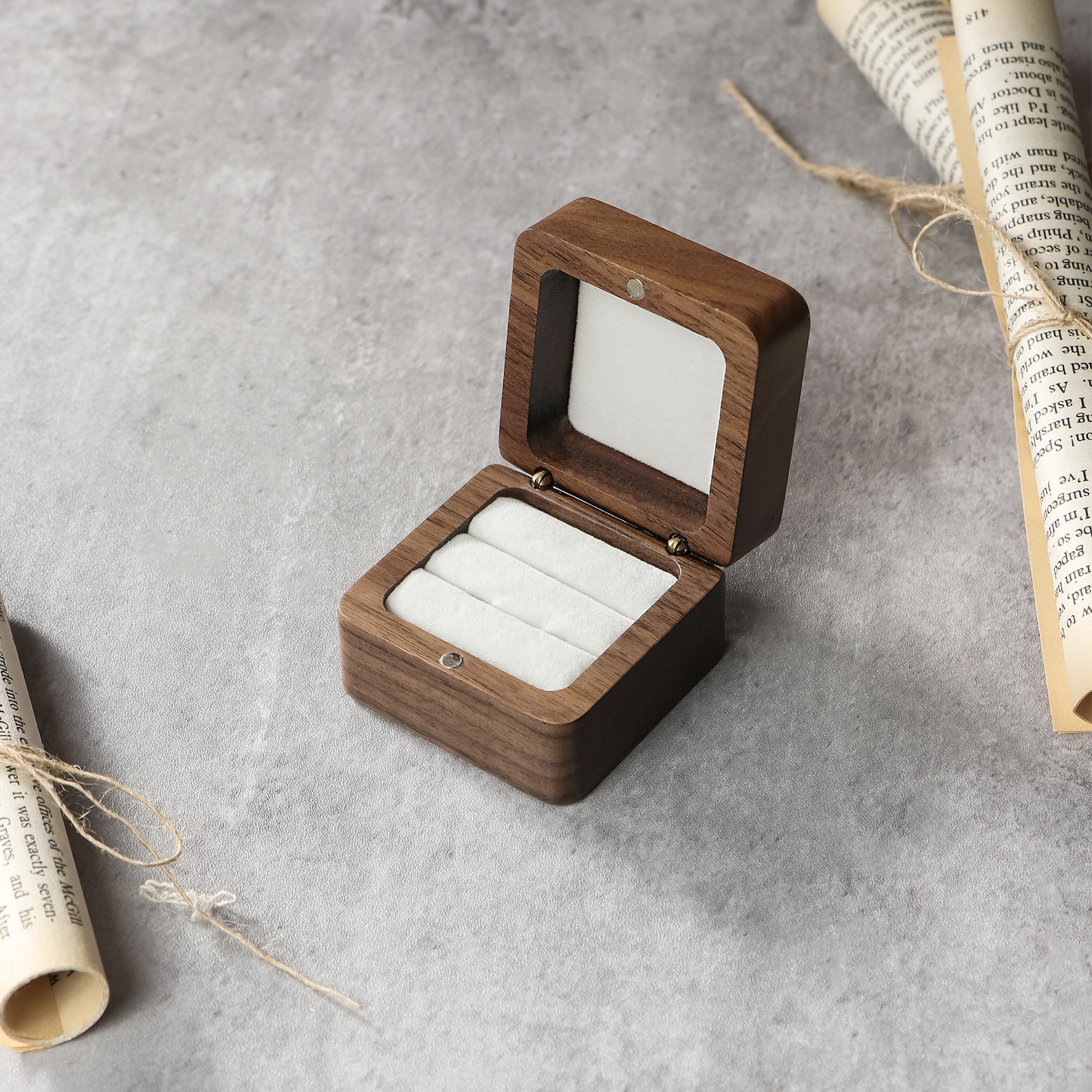 Personalized Wedding Ring Box Square Ring Box Double Ring Etsy UK