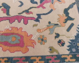 Hand Knotted Wool Oushak Rug, Muted Neutral Ivory Cream, all size oushak rug fast delivery...
