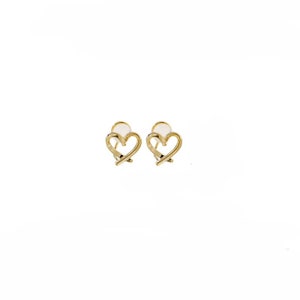 Clip On Earrings Invisible,Gold Love Heart Clip On,Non Pierced Earrings,Silver Invisible Simple Earrings image 3