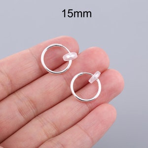 Grandes boucles d'oreilles à clip, Créoles non percées, Boucles d'oreilles sans piercing, Boucles d'oreilles clips, Grandes créoles, Cadeau pour elle image 6