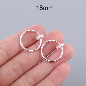 Grandes boucles d'oreilles à clip, Créoles non percées, Boucles d'oreilles sans piercing, Boucles d'oreilles clips, Grandes créoles, Cadeau pour elle image 4