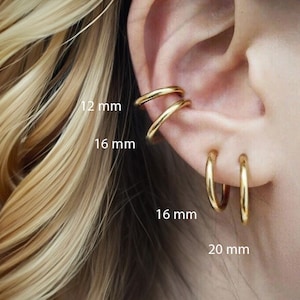 Clip On Hoop Earrings,Non Pierced Ear,Cuff-Clips Earring,Titanium Hoop Earrings,Gift For Her