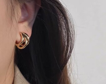 3 cerceaux clip sur boucles d’oreilles, gros clip sur boucles d’oreilles, boucles d’oreilles à bobine de clip sans douleur, boucle d’oreille à clips de manchette, cadeau pour elle