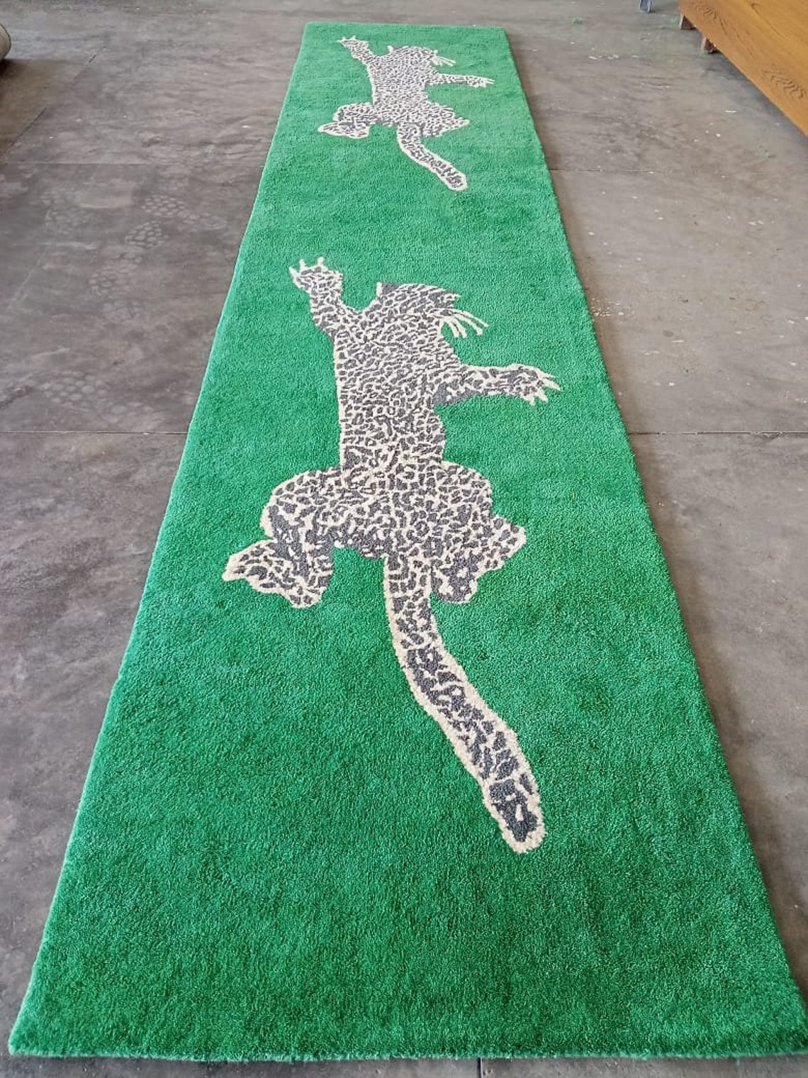 Buy Leopard Area Rug Animal Print Rug Green Area Rug Carpet Online in India Etsy
