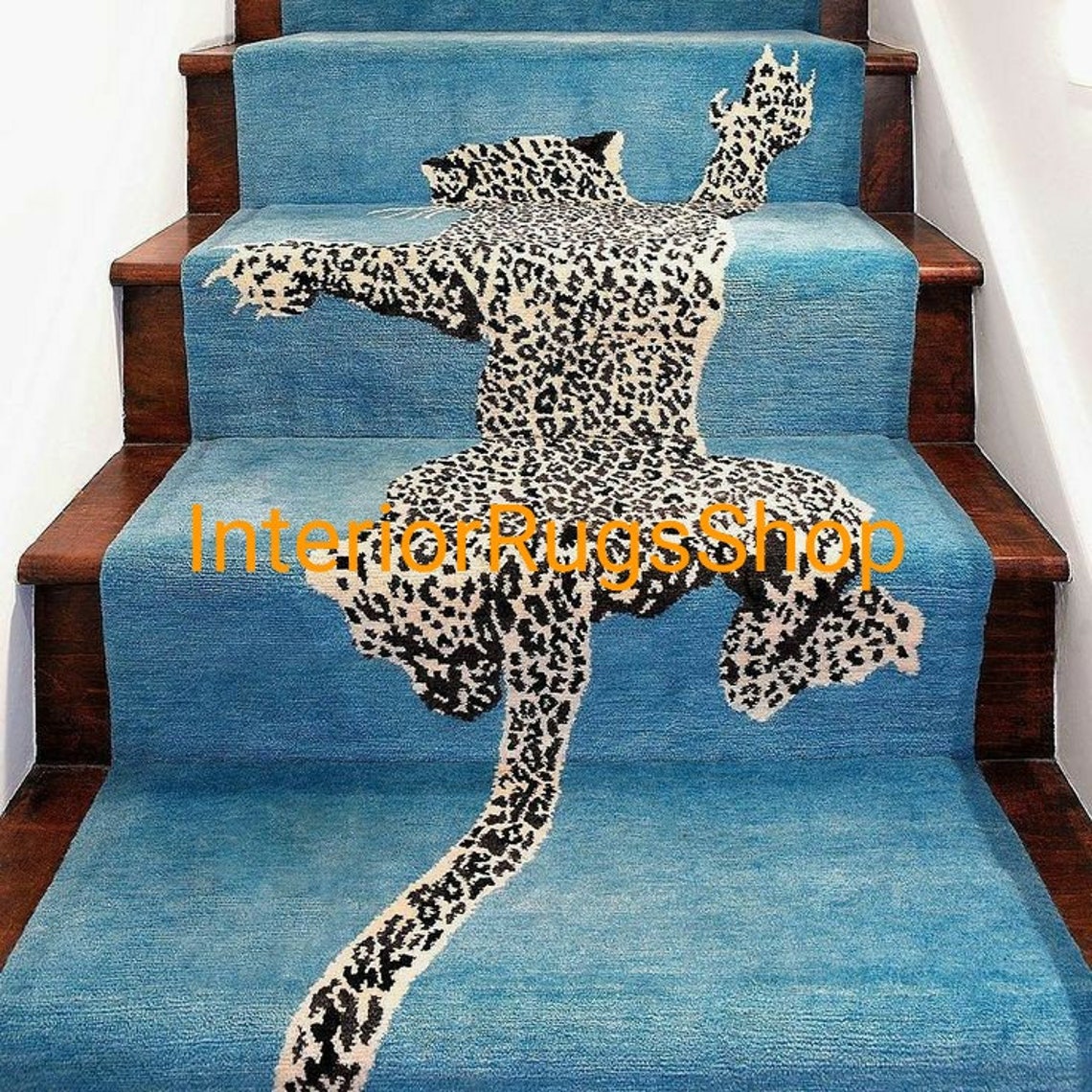 Leopard Area Rug, Animal Print Rug, Green Area Rug Carpet, Hand Tufted