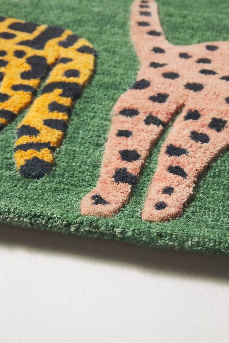 LEOPARD DESIGN RUG Leopard Hand Tufted, Leopard Skin Carpet, Animal ...