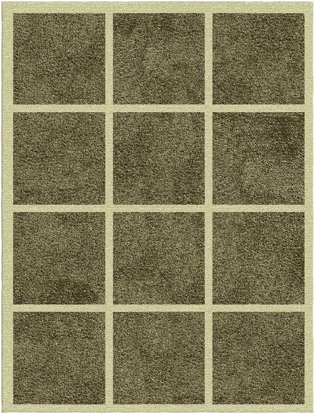 Hand Tufted Green Wool Area Rug, Grid Pattern Rug, 12x15, 12x18 - Etsy