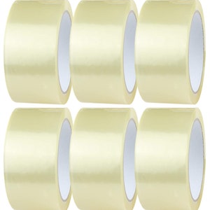 6 Rolls of 48mm x 66m Sellotape Rolls | Clear Packaging Tape for Packing Parcels, Boxes, Cartons, Postage, Moving House