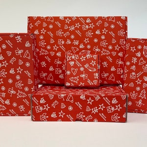 Christmas Patterned Postal Boxes / Gift Boxes - PIP Large Letter & Small Parcel Several Sizes - Christmas / New Year Print