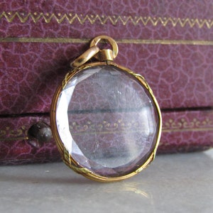 Antique 18k Gold Beveled Glass Edwardian Photo Locket