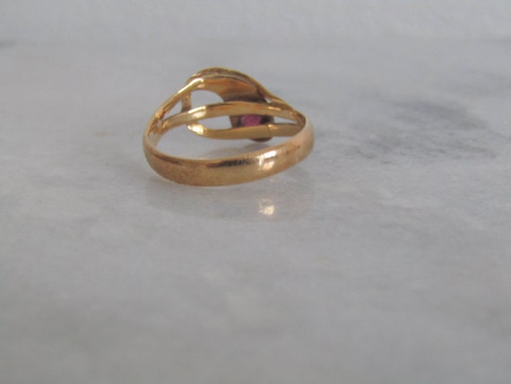 Antique 18k Gold Snake Ring: Victorian Ruby Serpe… - image 7