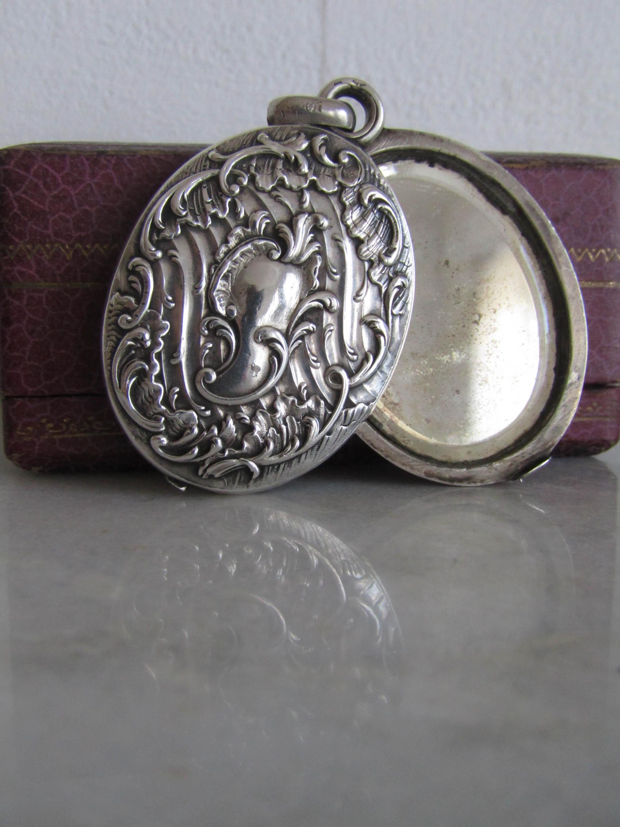 Antique Silver Art Nouveau Slide Pendant C. 1900 - Etsy