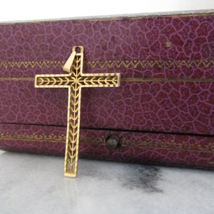 Vintage französischer Kreuz Anhänger, 1950er Jahre Taufgeschenk