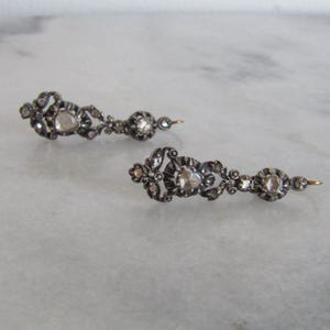 Antique French Regional Day and Night Drop Dangle Earrings