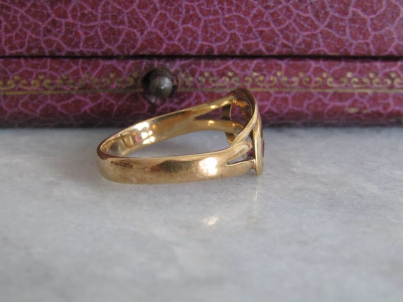 Antique 18k Gold Snake Ring: Victorian Ruby Serpe… - image 4