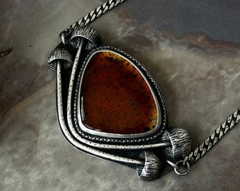 Autumnal Statement Necklace with Mushrooms