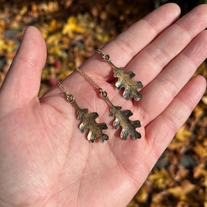 Brass Oak Leaf Necklaces